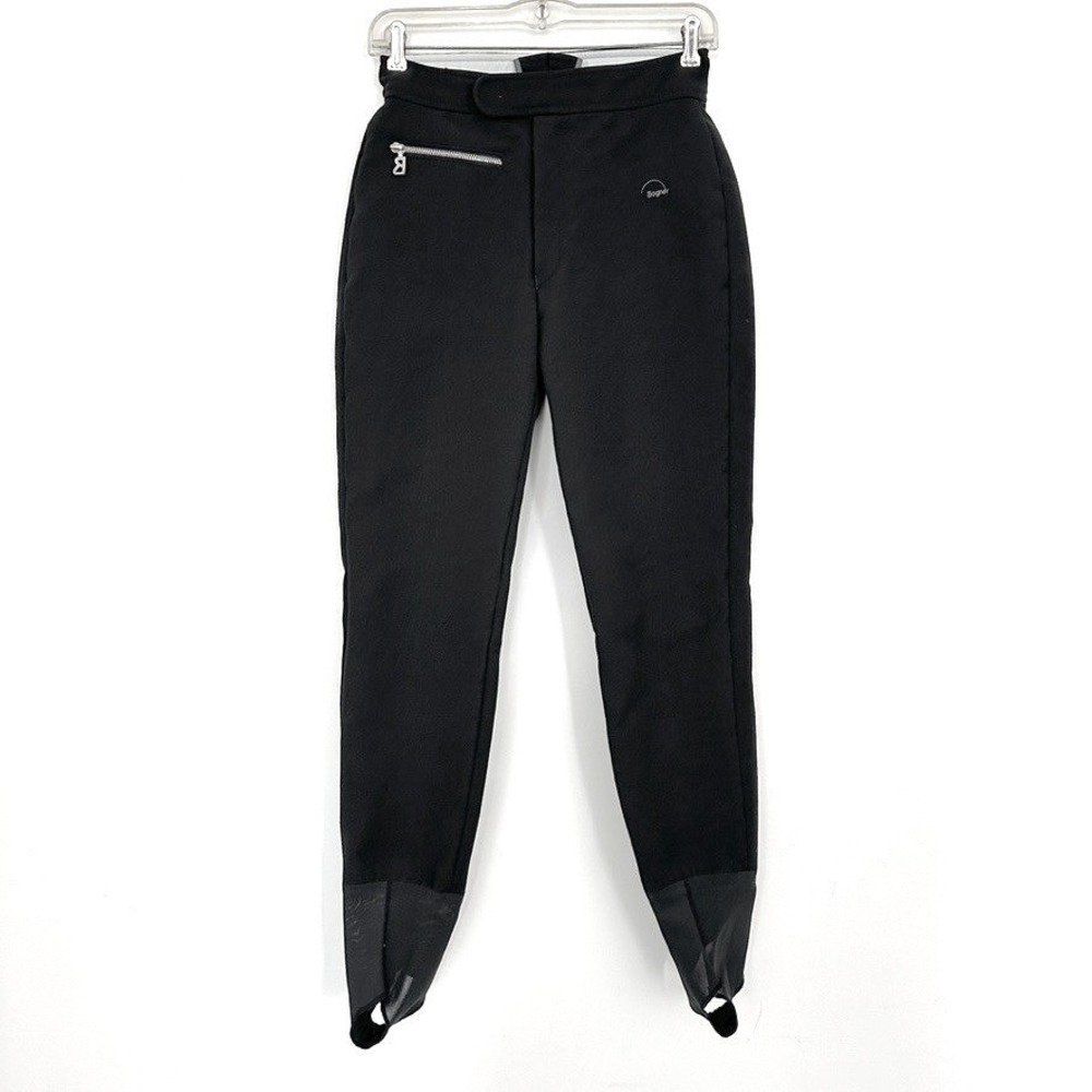 Bogner Stirrup Ski Pants Womens 8 Vintage Black High Rise Slim Fit USA Made